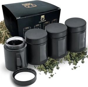 Stash Jar Smell Proof Container (4 Oz) Viewing Jars for Herbs, Spices, Coffee, T - Picture 1 of 12