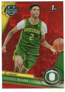 KWAME EVANS 23/24 Bowman Chrome U University 1st ORANGE Refractor /25 OREGON - Picture 1 of 2