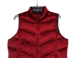 Vintage Eddie Bauer Vest Red Zip Up Premium Goose Down Puffer Men's Large - Picture 1 of 5