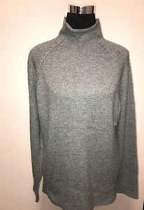 $355 NWT Theory KARINELLA O 100% Cashmere Charcoal Sweater sz L - Picture 1 of 6
