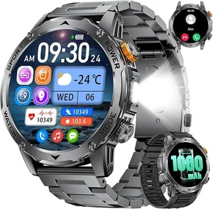 BENYAR SMART Montre Connectée Homme avec 1000mAh/1,75'' HD Grand Écran/LED Lampe - Photo 1/10