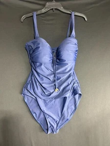 Bleu Rod at tie navy one piece swimsuit womens size 14 - Picture 1 of 4
