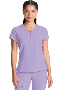Digital Lavender Med Couture AMP Scrub Zip Tuckable V Neck Top MC705 DGLV - Picture 1 of 5