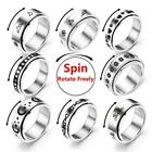 Fidget Anxiety Ring Stainless Steel Spinner Rings ADHD Teens Women Gift Size6-11