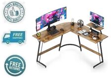 New Rustic Brown L Shaped Desk Computer Corner Table Office Writing Workstation
