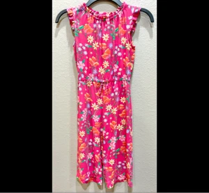 Gymboree Pink Floral Jumpsuit Romper Girls Size Small (5-6) - Picture 1 of 15