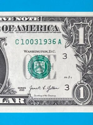 October 3, 1936 / 10 March 1936 : C 10031936 A BIRTHDAY Note $1 One Dollar Bill - Image 1 of 3