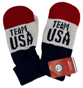 New TEAM USA Adult Mittens Gloves Official Olympic Apparel Red White Blue