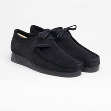 clarks wallabee black suede mens boots