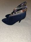 Rampage Blue Suede Pumps Women’s Size 7 Gator Skin Accents
