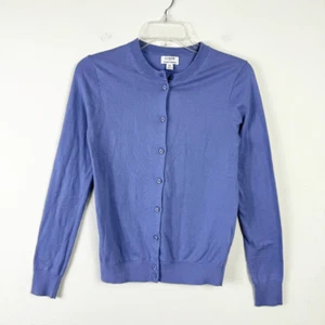 J. Crew Lavender Blue 100% Cotton Lightweight Knit Cardigan Sweater Size XS - Picture 1 of 6