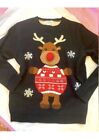 Fun black and red holiday reindeer sweater size medium