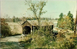 Postcard Nashville Indiana Richland Creek Covered Bridge Vintage Unposted - Picture 1 of 2