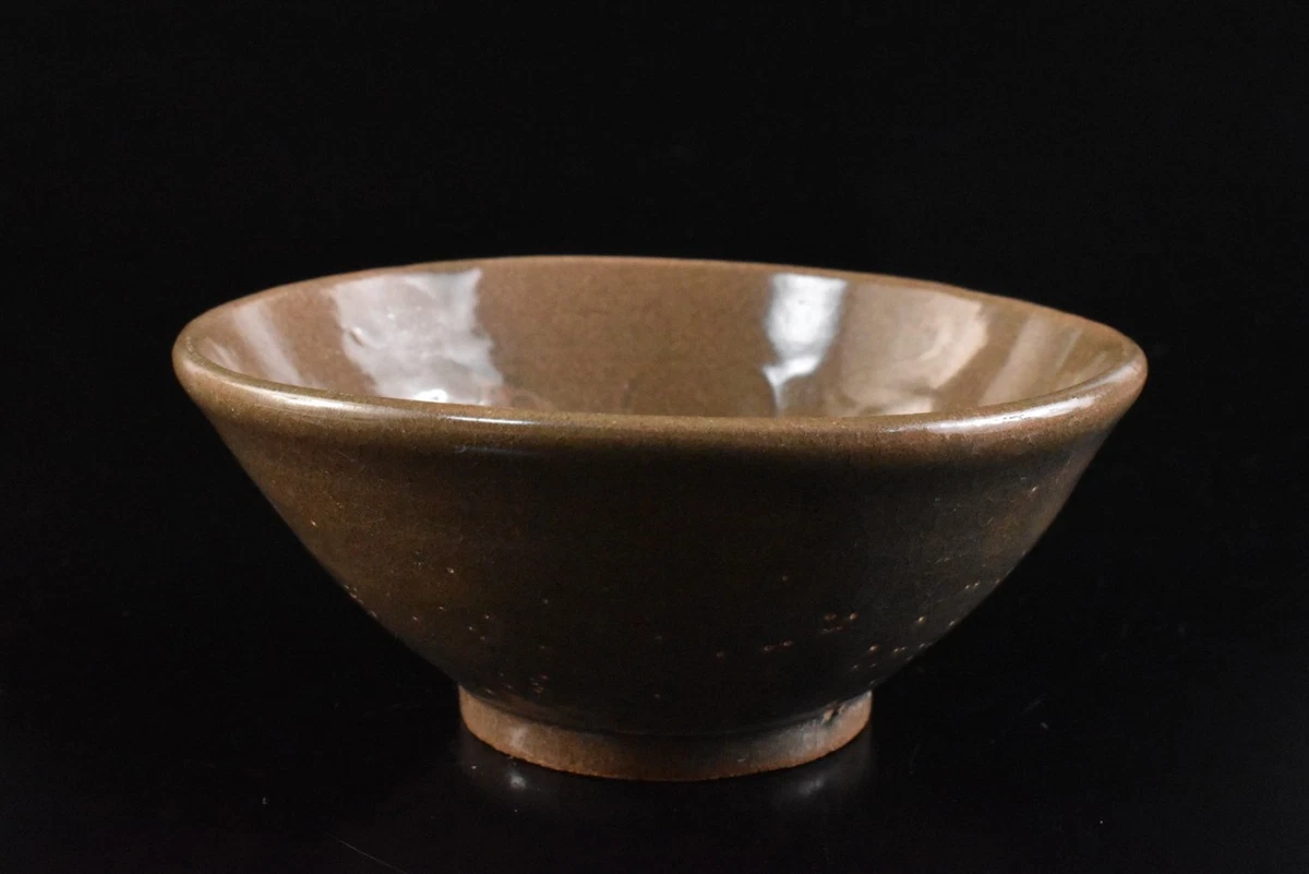 【名碗❗】中国古美術　古陶磁　古玩　明朝　磁州窯　蛇褐釉　大振り茶碗　鉢　茶道具 名碗❗】中国古美術 古陶磁 古玩 明朝 磁州窯 蛇褐釉 大振り茶碗 鉢