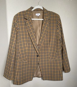 Ann Taylor Loft Karo Blazer Damen Maschinenwäsche, Old Money Preppy Collegiate XL - Bild 1 von 9