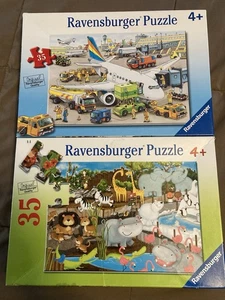 2 Ravensburger 35 pc Puzzles: Airport & Zoo. Complete. - Picture 1 of 2