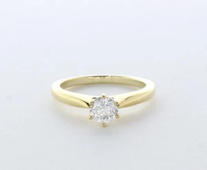 0.7CT Lab-Created Diamond E/VVS1 Round Cut 14K Gold Prong Classic Solitaire Ring - Picture 1 of 4