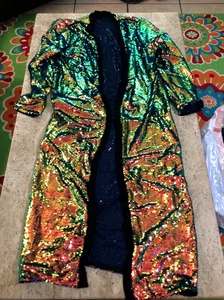 Accappatoio donna taglia 2X camaleonte che cambia colore scintillante lungo festa paillettes F Nova - Foto 1 di 15