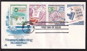 1986 Stamp Collecting commemorative Sc 2198-2201a booklet pane ArtCraft - Picture 1 of 1