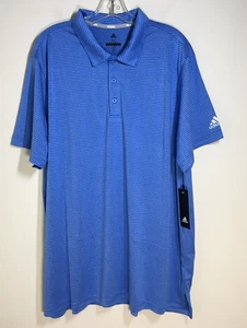 Adidas Golf Feeder Stripe Polo 2XL Uomo Blu Camicia Performance Petto 51,5" - Foto 1 di 8