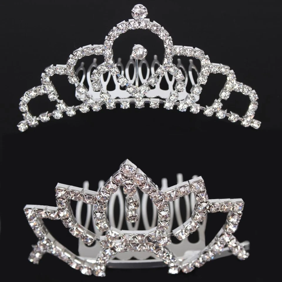 Luxus Mini Strass Diadem Hochzeit Braut Kommunion Haarschmuck Tiara Krone - Bild 1 von 1