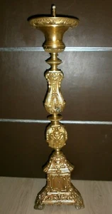 ANCIEN PIQUE-CIERGE RELIGIEUX/RENAISSANCE/CUIVRE REPOUSSE /XVIII-XIXéme/H.77 cm - Picture 1 of 11