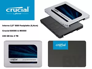 SSD Festplatte Crucial MX500 BX500 240GB 250GB 480GB 500GB 1TB 2TB 4TB Sata 2,5"