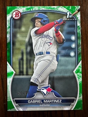 2023 Bowman Prospects 1st Bowman Gabriel Martinez #BP-45 Green Parallel /99 - Image 1 of 3