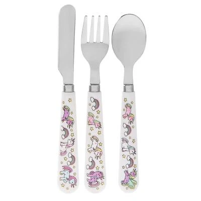 Einhorn Besteckset Kinder Geschirr Ess Melamin Griffe - Bild 1 von 3