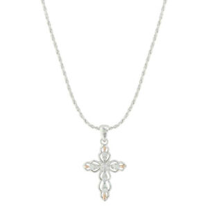 Montana Silversmiths Fancy Scallop Rose Gold Cross - Accessories Jewelry Neck...