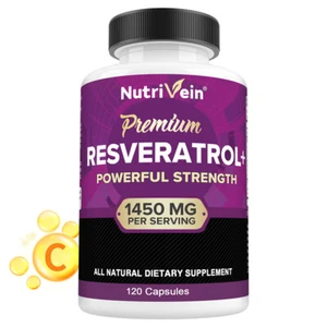 Cápsulas de resveratrol 1450 mg - equilibrar la salud de la piel, apoyar la salud del sistema inmunológico - Imagen 1 de 11