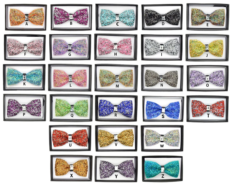 Pajarita ajustable con estrás de fiesta de boda de lujo con brillo de cristal Foto 1 de 1