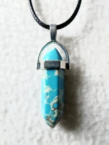 Jasper Unakite Quartz Point Pendant Necklace FREE GIFT Party Bag Valentine - Picture 1 of 37