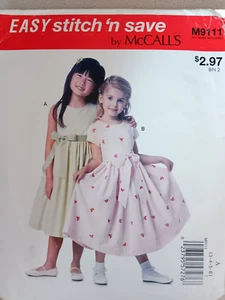 McCall's Stitch N Save M9111 Toddler Girls Flared Dresses Sizes 3 4 5 6 - Picture 1 of 2
