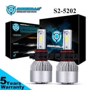 IRONWALLS 5202 LED Headlight Bulb HID Kit H16 2000W 6000K Super Bright Fog Light - Picture 1 of 12
