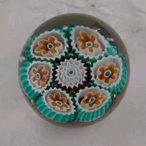Murano Glass Millefiori Paperweight 1.5" Tall Fratelli Toso - Made in Italy - Picture 1 of 6