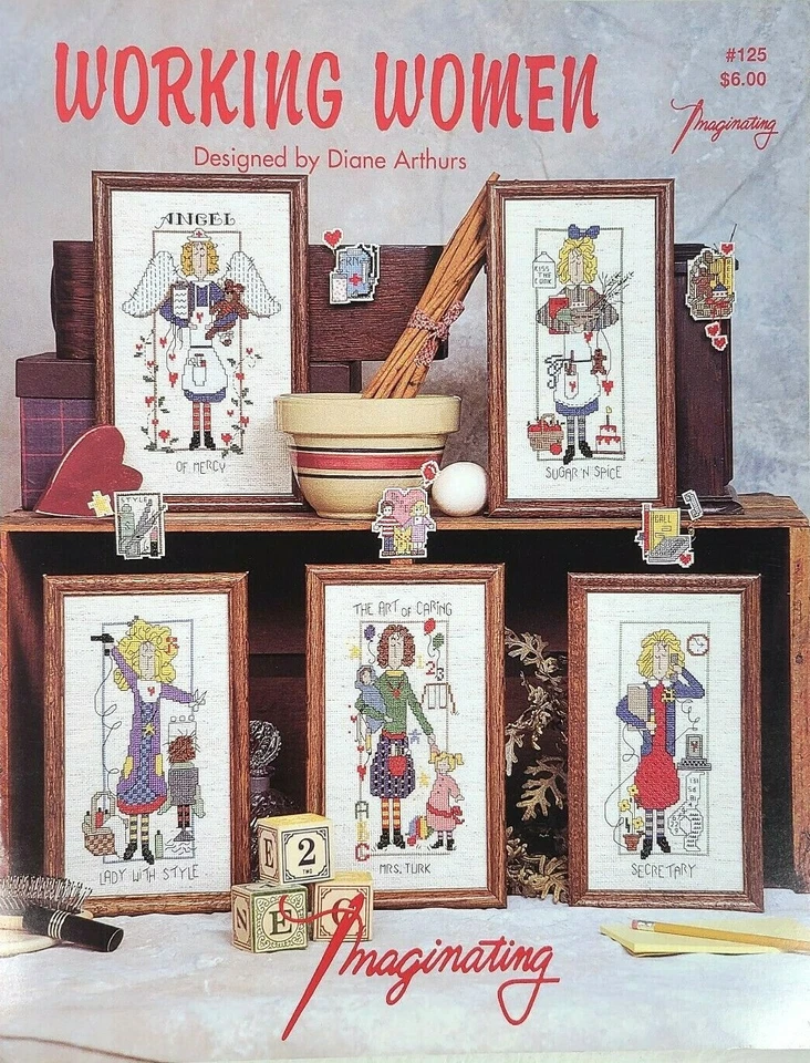 Imaginating WORKING WOMEN Cross Stitch Patterns Book Leaflet #125 Diane Arthurs - Image 1 of 1
