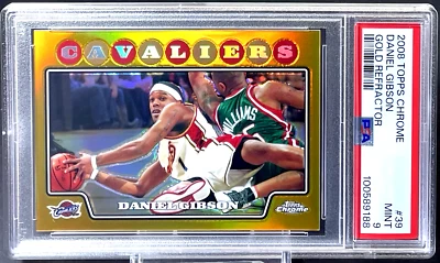 ( /50 Gold ) Daniel Gibson 2008-09 Topps Chrome #39 Gold Refractor PSA 9 Cavs - Image 1 of 2
