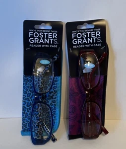 Foster Grant Reading Glasses +2.00. Cleopatra (blue) & Mary Kate (burgundy) - Picture 1 of 4