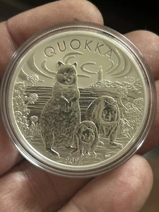Argent 1 Oz 1 Oz - $1 -Australian Quokka - Australie 2024 - P125 _ 30K - Imagen 1 de 5