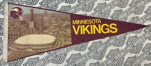 Vintage 80's Minnesota Vikings Metrodome 12 x 30 Pennant Full Size - Picture 1 of 7
