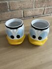 Pair 2 Disney Store Donald Duck Coffee Mug Cup Tea Donald Duck Face Head Ceramic