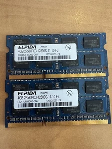 Elpida 8GB (2x 4GB) 2RX8 PC3-12800S RAM MEMORY EBJ41UF8BDU5-GN-F *TESTED* - Picture 1 of 1