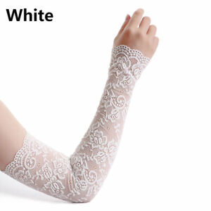 Lace Womens Lace Floral Long Arm Sleeve Fingerless Gloves Elegant Party Wedding