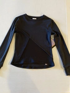 Avia Girls Long Sleeve Performance Tee Sizes XS (4-5) BLACK SOOT-NWT- Free Ship - Picture 1 of 5