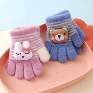 Children's Gloves Baby Winter Cute Five-finger Warm Gloves Five-finger Cartoon - Bild 1 von 13