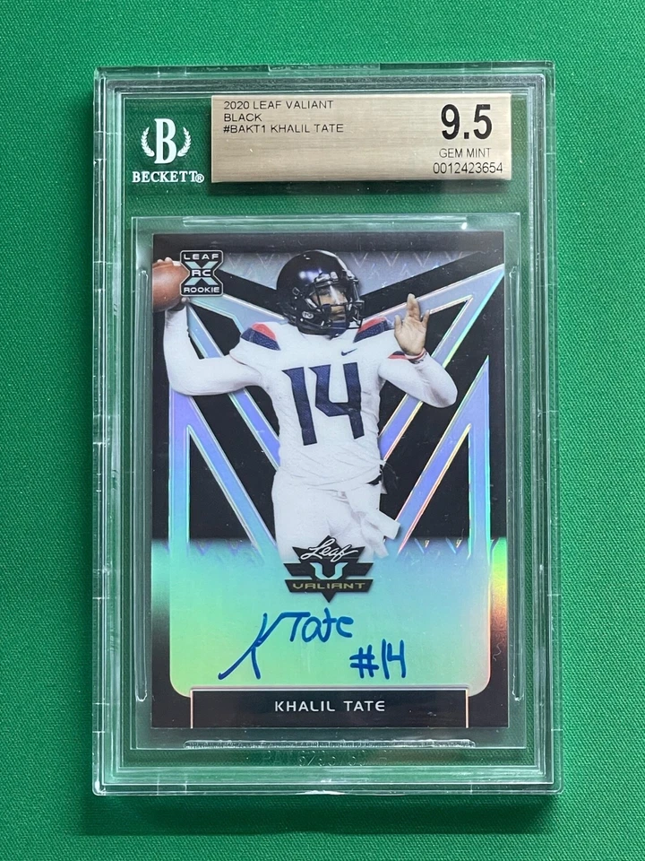 2020 Leaf Valiant Black #BAKT1 Khalil Tate RC BGS 9.5 GEM MINT /5 #'d 4/5 - Image 1 of 4