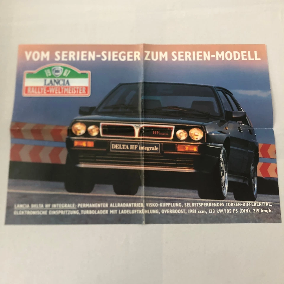 Póster alemán Lancia Delta HF Integrale 1987 folleto de ventas de automóviles Foto 1 de 4