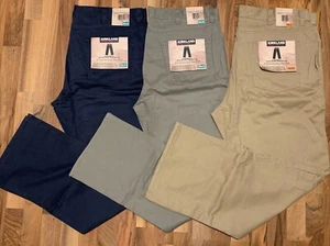 Kirkland Signature Men's 5-Pocket Brushed Cotton Pant Straight Leg British Khaki - Picture 1 of 23
