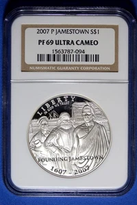2007 P NGC PF69 Jamestown 400th Anniversary Commemorative Silver Dollar #B50714 - Picture 1 of 2